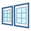 two glass window